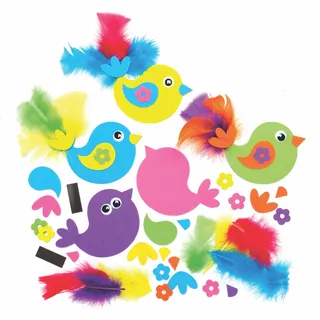 Baker Ross AX839 Kühlschrankmagnet-Kits mit Vogel, zum Selbermachen von Kühlschrankmagneten, Kunst-Kits für Kinderkreativität, kleine Geschenke oder Bastelarbeiten zu Hause, 8 Stück