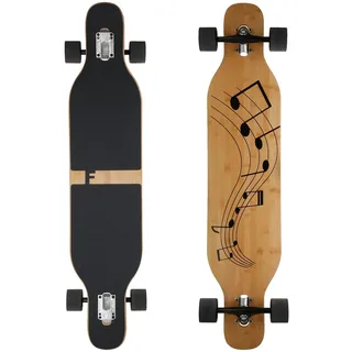 FunTomia Longboard mit 3 Flex Stufen Drop Through Cruiser Komplettboard Mach1 Speed Kugellager T-Tool