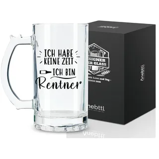Onebttl Ruhestandsgeschenke für Männer, Ruhestands-Bierkrug-Geschenke, Ruhestandsbierglas 500 ml (17 oz) für Papa, Chef, Polizei, Lehrer, Papa, Geschenkbox fertig