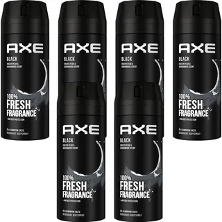 Axe Black Deo Deodorant Bodyspray im 6er Pack, Männerdeo ohne Aluminium, Herren Men Deospray (6x 150ml)
