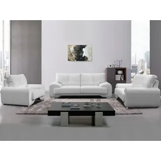 beautysofa Polstergarnitur Omega Set 3+2+1 Sofa Wohnzimmer Sofagarnitur 3-TLG Couch weiß,