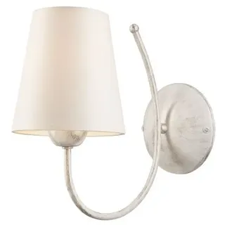 Shabby Wandleuchte Stoff Schirm Landhaus TORI Schlafzimmer Wohnzimmer Wand Lampe