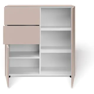 Container mit 2 Türen und 2 Schubladen Connect rosa, Designer form1, 102x100x48 cm