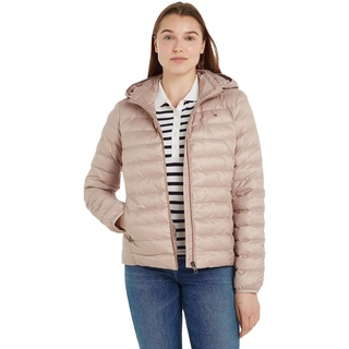 Tommy Hilfiger Damen Jacke Padded Global Stripe Jacket Übergangsjacke, Beige (Merino Beige), XXS