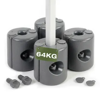 Sekey Pavillonstandfüße Pavillon Beschwerer 4er Set Wasser/Sand Befüllbar | Wetterfestes HDPE, Einfache Montage, Maximale Stabilität, Universal Pavillonstandfüße für Gartenpavillon, Grau