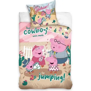 Peppa Pig Cowboys Bettbezug 140 x 200 cm Baumwolle - Bunt