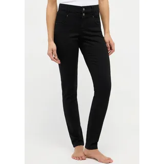 Slim-fit-Jeans ANGELS "SKINNY BUTTON", Damen, Gr. 44, Länge 32, schwarz, Denim/Jeans, Obermaterial: 92% Baumwolle, 6% Polyester, 2% Elasthan, slim fit, Jeans Slim-fit-Jeans
