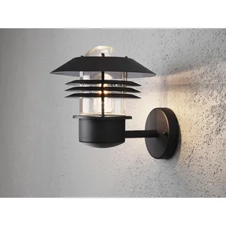 Moderne LED Außen Wandlaterne für draußen wetterfest, Außenleuchte Alu, Schwarz - Schwarz