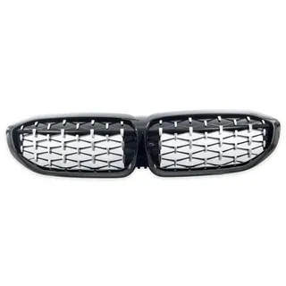 Diamant Wabengrill Kühlergril Schwarz Glanz Chrom Sport für BMW 3er G20 G21