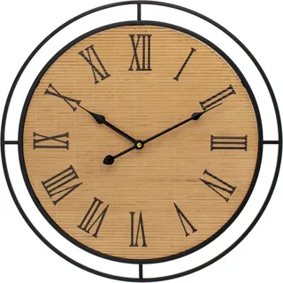 Wall-Art Wanduhr Bambus Römische Ziffern Ø 45 cm