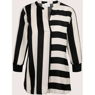 Tunika MADELEINE "Bluse Tunika-Bluse mit 3/4-Ärmeln", Damen, Gr. 38, schwarz (schwarz, wollweiß), Obermaterial: 100% Viskose CV., Modern, normal, Tuniken Tunika