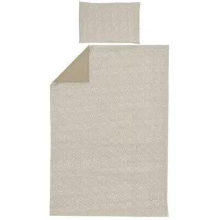 MEYCO Home Cheetah/Uni Bettwäsche für 1-Person (Baumwolle, atmungsaktives Material, einfache Pflege, praktischer Einschlagstreifen, Maße: 140 x 200/220 cm), Taupe