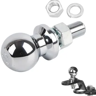 Kugel Anhängerkupplung Zugmaul, 1‐7/8 Zoll Durchmesser Kugel Chrom Sechskantmutter Kupplung Ersatzteil Stahl Chrom für ATV UTV Rasentraktor 5/8x1‐3/4 Zoll Schaft 2000 LBS