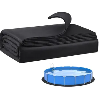SucceBuy Poolunterlage Bodenplane Schutzmatte für runde Aufstellpools 5,5 m - Schwarz