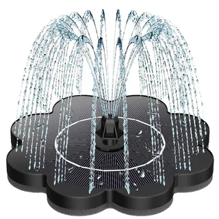 SZMP Solar Springbrunnen 3.5 Watt, 2026 Upgrade Glas Solarpanel Solar Teichpumpe mit 8 Düsen & 4 Fixe Rohre Solar Wasserpumpe Solar Schwimmender Fontäne Pumpe für Garten, Teich, DIY Wasserspiel