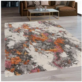 Paco Home Hochflor-Teppich »Vincenza 281« rechteckig 34 mm Höhe samtweich und kuschelig, modernes Design, Used Look, bunt