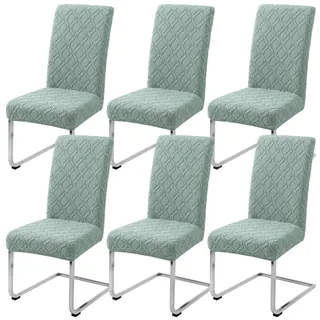 LANSHENG Stuhlhussen 6er Set, Stretch Stuhlbezug Schwingstühle, Salbei Grün