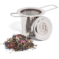 Boomers Gourmet - Teesieb I Teefilter für losen Tee mit Deckel - Tee Sieb aus rostfreiem 304 Edelstahl für die meisten Tee Kannen und Tee Tassen - 1 Sieb - 1 Stück