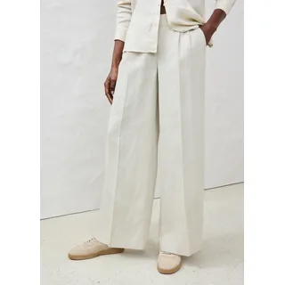 Bundfaltenhose BONPRIX, Damen, Gr. 44, N-Gr, beige (hellsand), Obermaterial: 100% Leinen, loose fit, Hosen Bundfaltenhose, aus Leinen, strapazierfähiges Material, Loose Fit, mit Knittereffekt