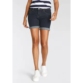 Jeansshorts ARIZONA "Ultra-Stretch", Damen, Gr. 40, N-Gr, blau (rinsed), Jeans, Obermaterial: 74% Baumwolle, 24% Polyester, 2% Elasthan, Basic, extraeng kurz, Jeans Jeansshorts, extra eng geschnitten, krempelbare Beinabschlüsse, Topseller