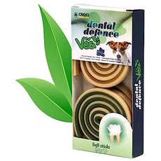 Croci Dental Defence Veg Gemüsesnack für Hunde, Drehwirbel für die Mundhygiene, Reinigung der Hundezähne, Erdnuss-Geschmack Kokosnuss und Minze, 100 g