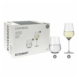 Ritzenhoff & Breker LICHTWEISS AURELIE Weißweinglas und Wasserglas Set 0,4 l 12-tlg.