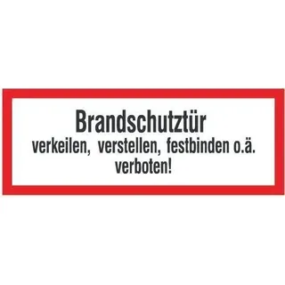 SafetyMarking® Brandschutzaufkleber "Brandschutztür verkeilen, verstellen, festbinden,o.ä. verboten!"