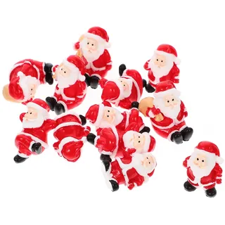 VALICLUD 12Pcs Weihnachtsschmuck Miniatur Santa Claus Figuren Dekorationen Weihnachten Handwerk Niedlichen Harz Mini Weihnachtsfiguren (Gemischter Stil)