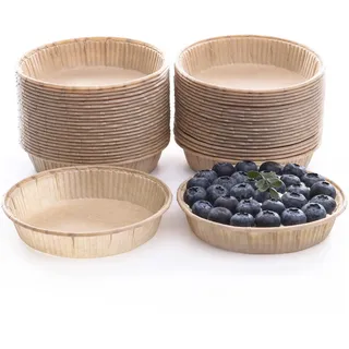 Bake Choice Mini Kuchenform Papier,Tartformen zum Backen,50 Stück,Mini Törtchenformen mit Durchmesser von 10 cm, Antihaftbeschichtet & Unbleich & Hitzebeständig, für Mikrowelle und Ofen