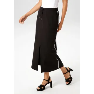 Aniston CASUAL Aniston CASUAL, Maxirock mit kontrastfarbigen Piping an den Seitennähten, schwarz-weiß