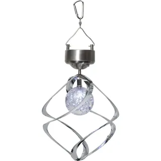 Star Trading LED-Solar-Windspiel "Wind Mill" silber 1 cool white LED, Solarpanel, Akku, outdoor, 477-51