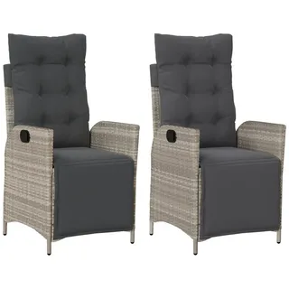 vidaXL Gartensessel 61 x 61 x 93 cm grau/silber 2 St.