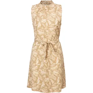 Sommerkleid RAGWEAR "ANGYC PRINT ORG", Damen, Gr. XXL (44), N-Gr, beige (sand), Web, Obermaterial: 100% Lyocell, gemustert, hoch geschlossener Ausschnitt, Kleider Sommerkleid, Neckholder mit Knopfverschluss und Keyhole hinten