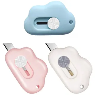 3 Stück Mini Box Cutter, Cuttermesser, Universalmesser, Standard Cutter, Brieföffner, Tragbar Kartonöffner, für Umschlag Paket Papierschnitt, Pappe, Papier, Schachtel oder Verpackung