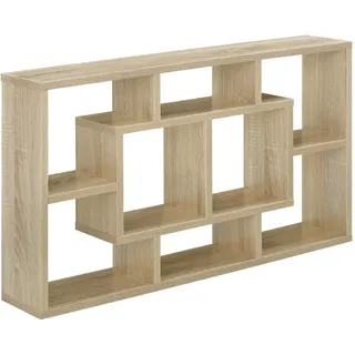 [en.casa] Wandregal Saputit , Sonoma Eiche , Holzwerkstoff , 8 Fächer , 85x16x47.5 cm , Wohnzimmer, Regale, Wandregale