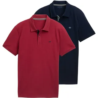 Tom Tailor TOM TAILOR, Poloshirt Packung, 2 Stk. im Doppelpack, rot