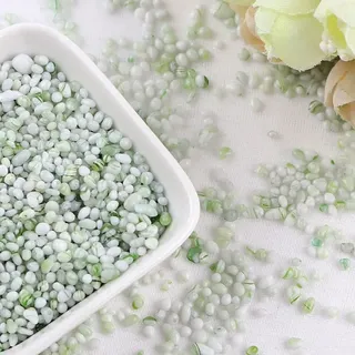 Duories 150g Unregelmäßig abgerundet Deko-Granulat Glassteine Deko,Polierte Dekosteine Aus Glasnuggets,Deko-Steine für Blumentöpfe Aquarium Natur Gartendeko Terrarium Deko Steine Basteln(hellgrün)