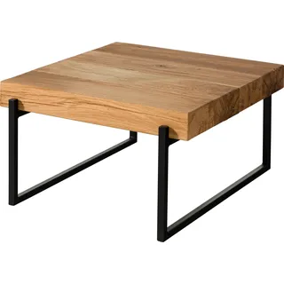MASSIVMOEBEL24.DE Couchtisch Eiche 90x90x35 natur geölt LOUNGE COLLECTION #03 - Braun