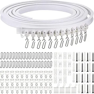 Jetec Vorhangschiene Biegsam 1-läufig Ø 0 mm 500 cm Weiß