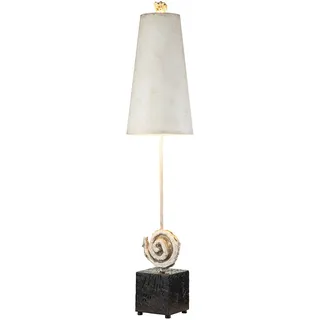 Tischlampe E27 groß 99 cm hoch Pergament Schirm Modern Kunstvoll Tischleuchte