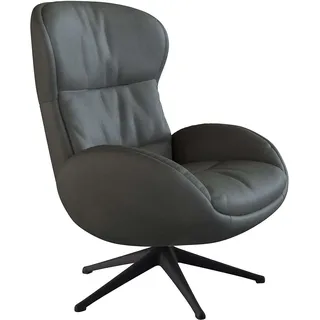 FLEXLUX Relaxsessel »Haze, hervorragender Komfort, Echtleder oder sanfter Stoff« Fernsehsessel, Rückenteilverstellung, drehbar, Fuß schwarz, grün