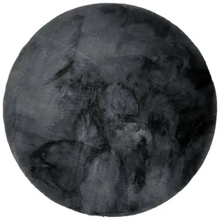 benuta Fellteppich Dave, rund, Höhe: 21 mm, Kunstfaser, Berber, Ethno-Style, Wohnzimmer grau Ø 80 cm x 21 mm