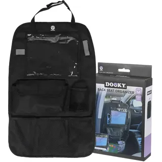 Dooky - Autositz Organizer Schwarz - 14.5 x 4.5 x 22.5 cm - Rücksitz Organizer Auto, Kinder Rückenlehnenschutz - 100% Polyester