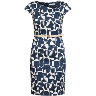 Betty & Co Etuikleid mit Gürtel Blau 46