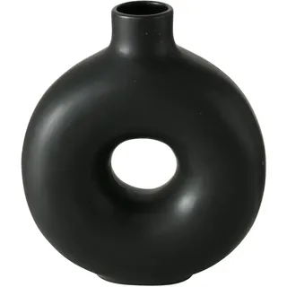 Boltze Vasen Set Lanyo (Farbe schwarz, Blumenvase aus Keramik, runde Form, Maße 17x7x20 cm, Deko-Vase) 2010842