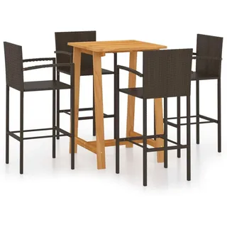 vidaXL 5-tlg. Gartenbar-Set Braun - Braun