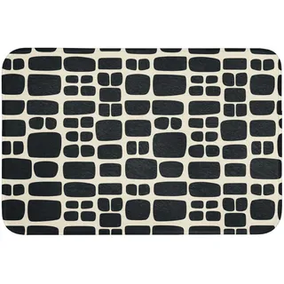 OnlyWow Badematte Modern - Bio - Schwarz Badvorleger 90x60 cm , Anthrazit , Textil , Füllung: Polyurethan (Pur) , Rechteckig , 90x60 cm , Heimtextilien, Badtextilien, Badematten