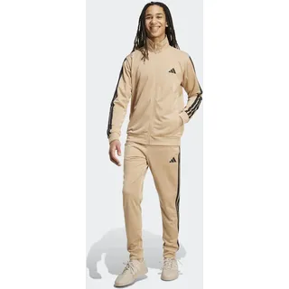 Trainingsanzug ADIDAS SPORTSWEAR "DAYREADY", Herren, Gr. L, beige (warm sandstone), Interlock, Obermaterial: 100% Polyester, Sportanzüge Trainingsanzug, für Laufen und sportliche Aktivitäten, zweiteiliges Set