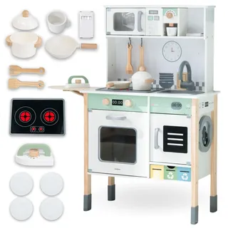 Mamabrum Kinderküche Holz mit Waschmaschine & Sound-Mikrowelle (310700)