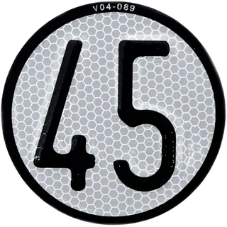 Autodomy | Geschwindigkeitsbegrenzungsschild 45 km/h V4 | Geschwindigkeitsplatte für Quad und ATV | Homologiert und Reflektierend | 100 x 100 mm